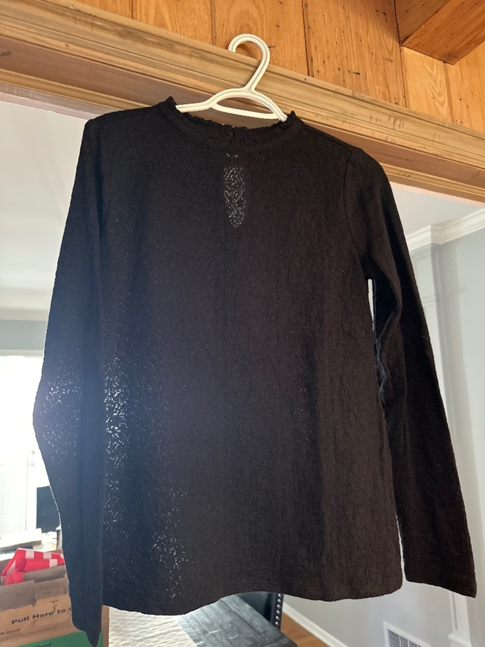 NEVER WORN Loft Black long sleeve lace shirt